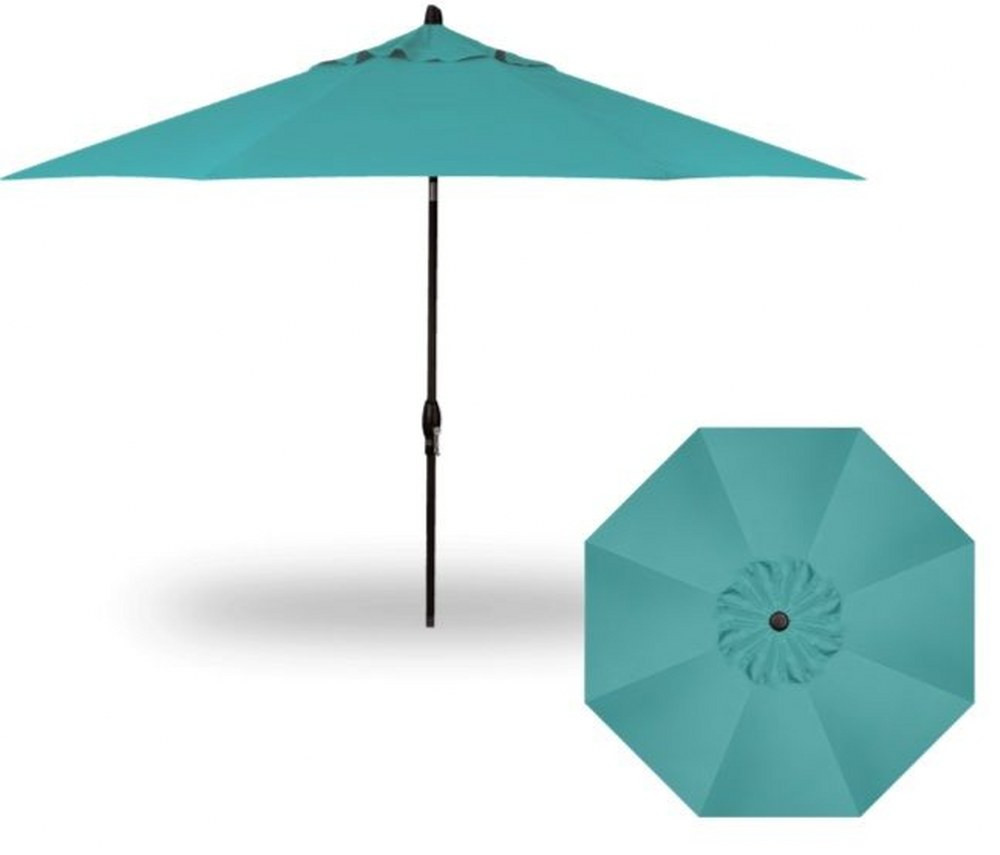 11 Foot Single Vent Crank Lift Round Market Umbrella by Treasure