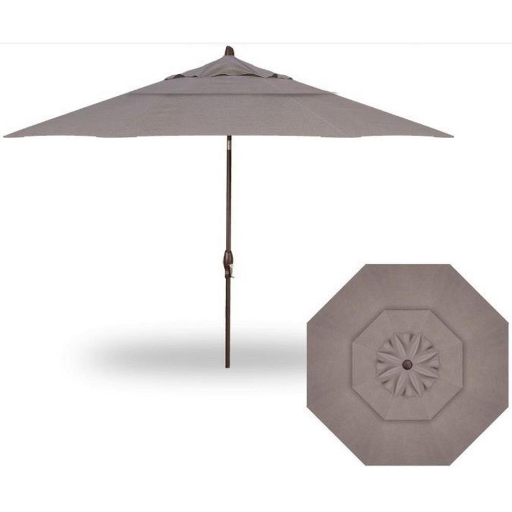 11 Foot Double Vent Crank Lift Round Market Umbrella by Treasure