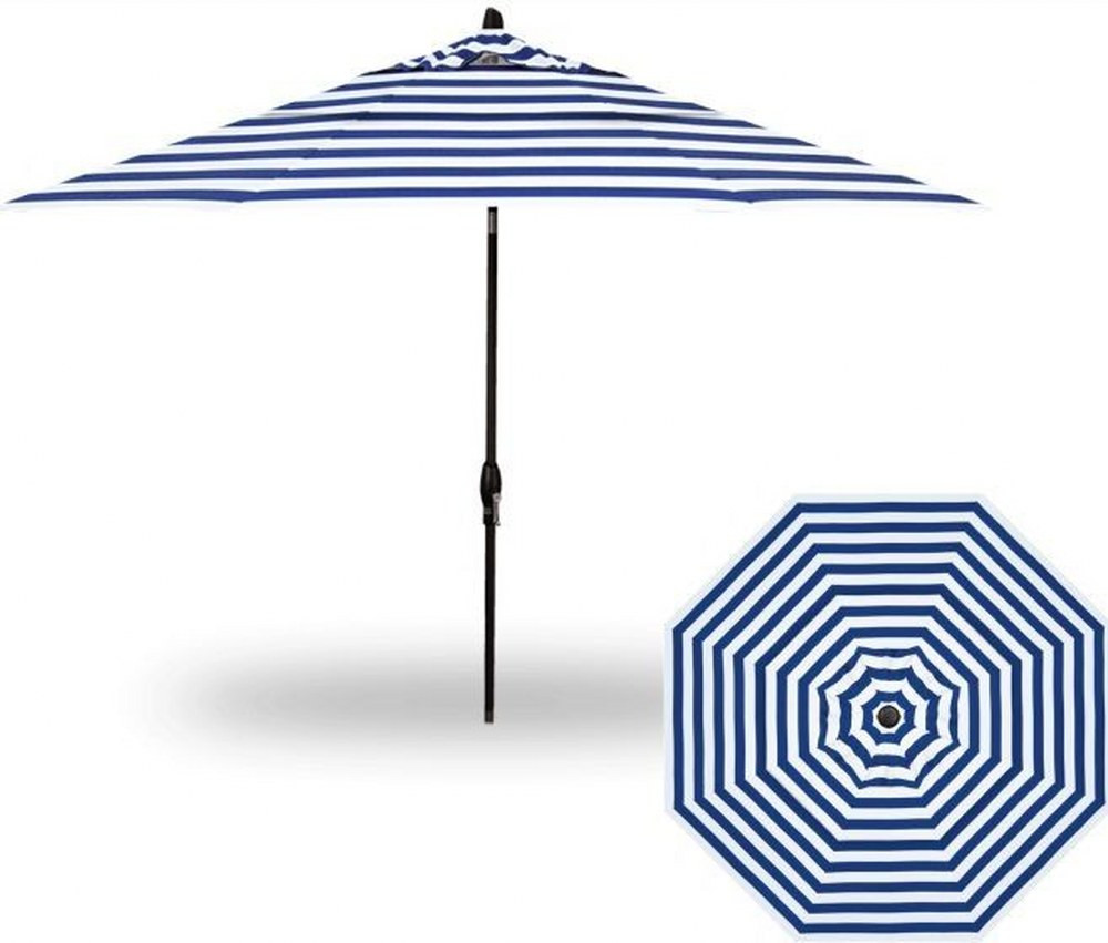 11 Foot Double Vent Crank Lift Round Market Umbrella by Treasure