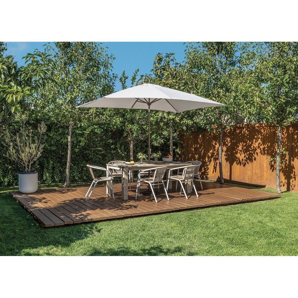 6 x 10 Foot Aluminum Crank Lift Rectangle Market Umbrella by