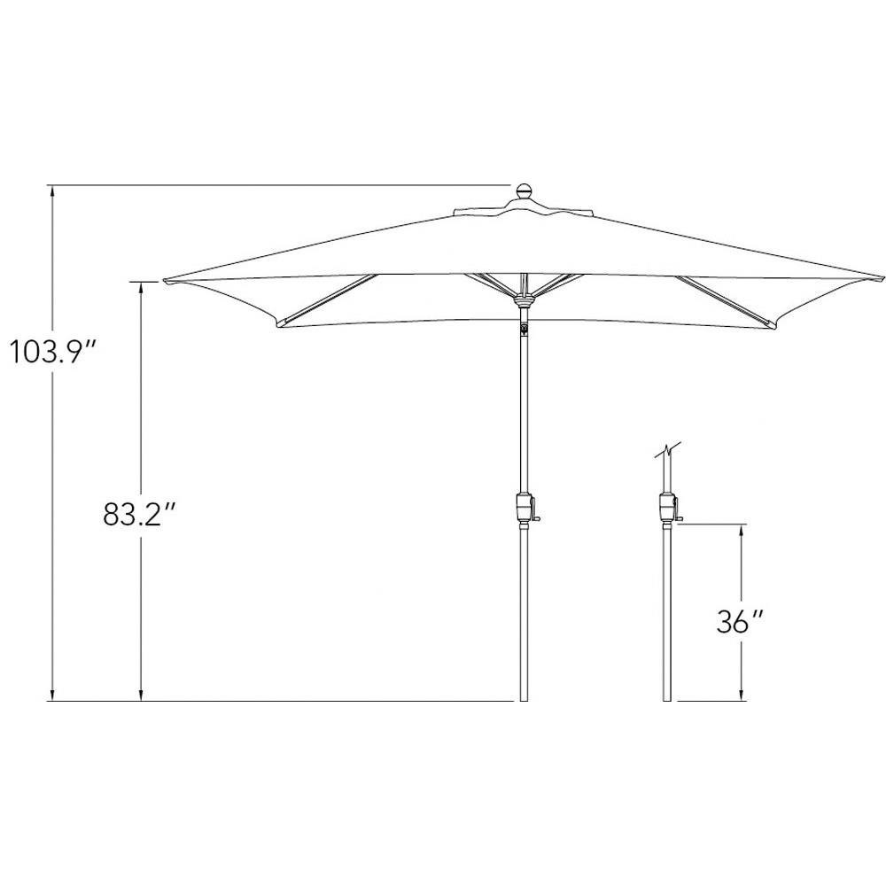 6 x 10 Foot Aluminum Crank Lift Rectangle Market Umbrella by
