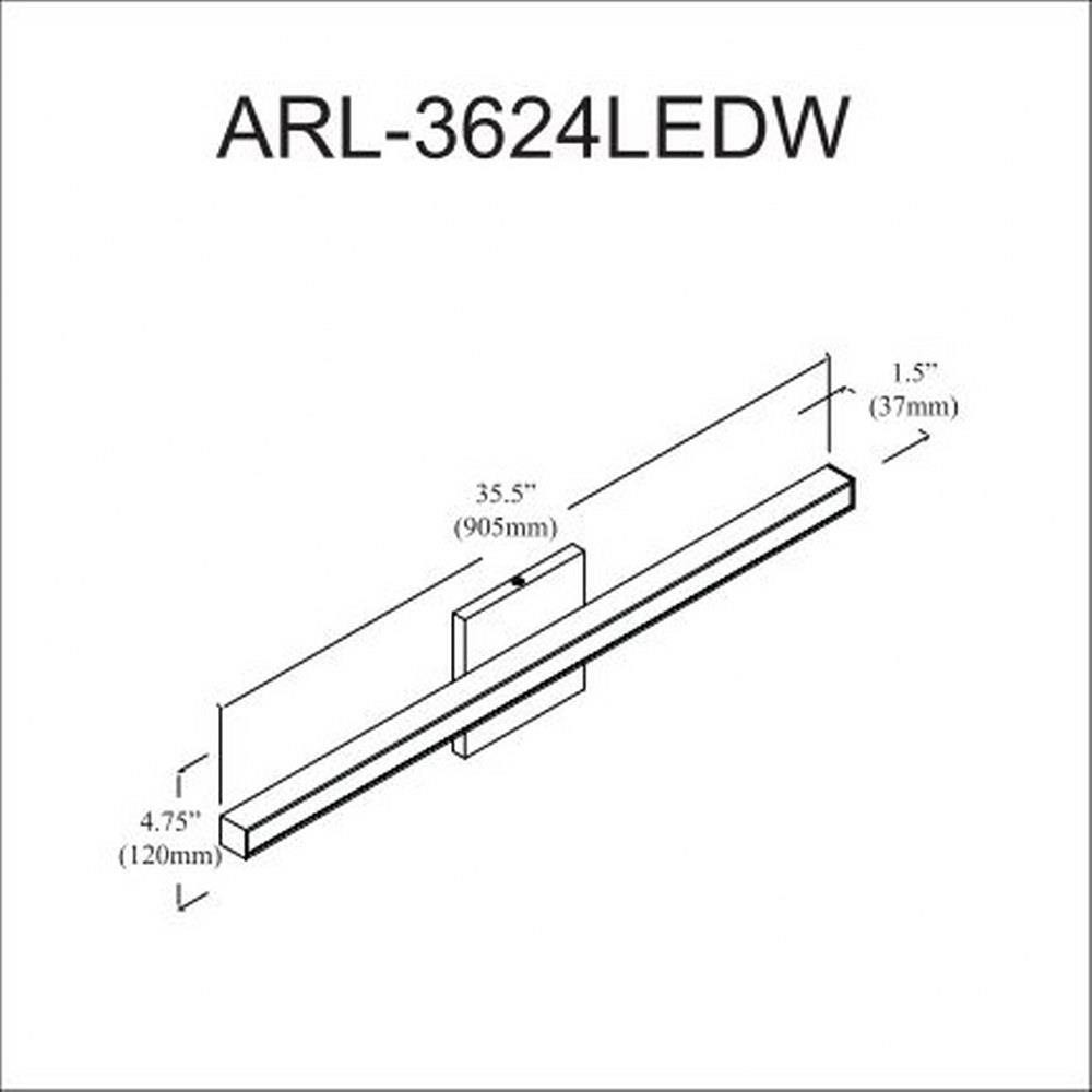 arl-3624ledw-mb | dimension