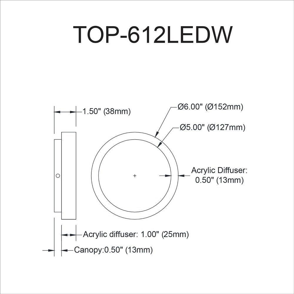 top-612ledw-mb | dimension