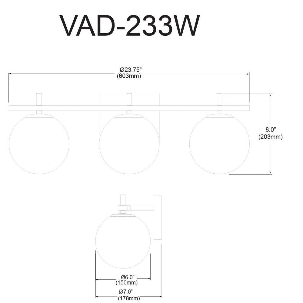 VAD-233W-MB-AGB | dimension