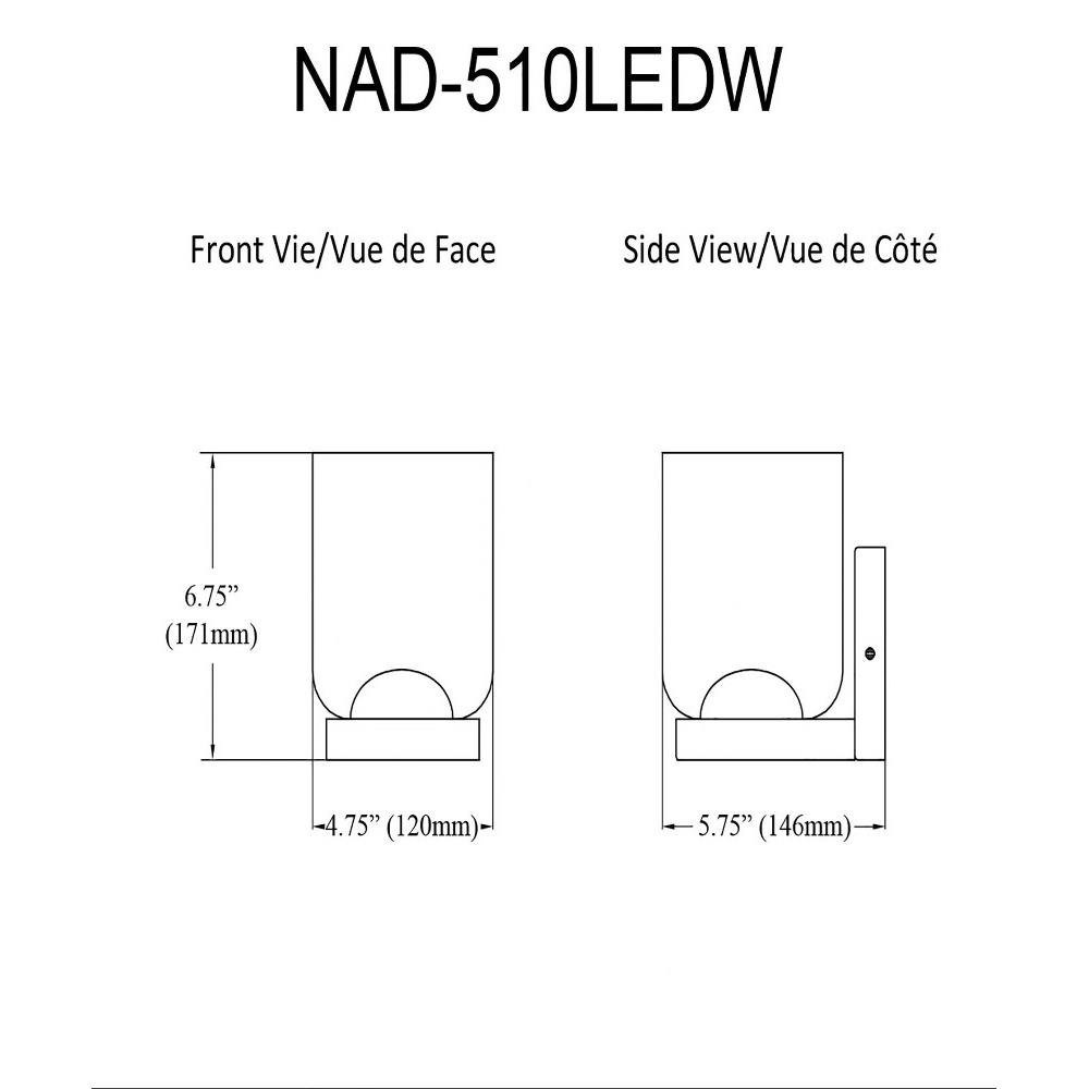 NAD-510LEDW-AGB | dimension