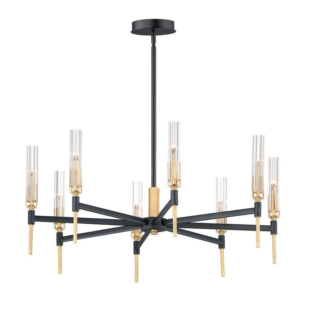 Flambeau 8 Light Large Chandelier by Maxim - 16128CLBKAB - MaximLight