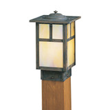 Mission 1 Light Square PostCap Path Light/T Bar Overlay by Arroyo Craftsman - MPC-6