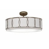 Chain Link 2 Light Semi Flush Mount 15 Inch Tall X 17 Inch Wide by Lite Tops - SF-S100-873