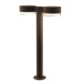 Sazei Court 2 LED Plate Cap and Clear Cylinder Double Bollard 22 Inch - 181-BEL-1395870