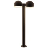 Sazei Court 2 LED Dome Cap and White Cylinder Double Bollard 29.75 - 181-BEL-1395875