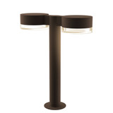 Sazei Court 2 LED Plate Cap and Clear Cylinder Double Bollard 16 Inch - 181-BEL-1395862