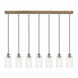 Crown Point 7 Light Cord Hung Linear Pendant 48.88 Inch Wide by Innovations - 127B-7P-G434-7