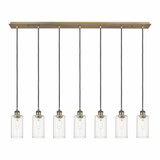 Crown Point 7 Light Cord Hung Linear Pendant 48.88 Inch Wide by Innovations - 127B-7P-G434-7