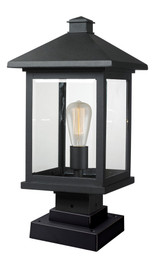 Portland 1 Light Outdoor Square Pier Mount Lantern 9.5 x 19.5 In by Z-Lite - 531-P19