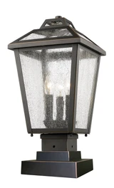 Bayland 3 Light Outdoor Square Pier Mount Lantern 9 x 18.5 Inches by Z-Lite - 539P8
