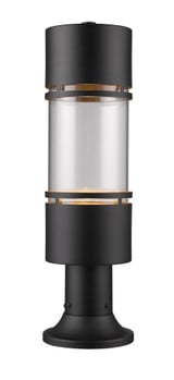 Luminata 14W 1 LED Outdoor Pier Mount Lantern 6.25 x 21.75 Inches by Z-Lite - 553PHB-553PM-LED