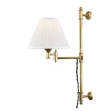 Classic No.1 1 Light Swing Arm WallSconce 29 Inch Tall by Hudson Valley - MDS104