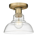 Carver 1 Light 7.5 Inch Wide Flush Mount by Golden - 0305-FM