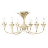 Lillianne 6 Light 28.5 Inch Wide Semi Flush Mount by Golden - 0846-6SF