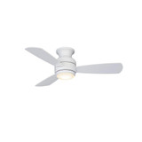 Mount Pleasant Pastures 3 Blade Flush Ceiling Fan with Light Kit 44 Inch Wide BSH - 103-BEL-1403124