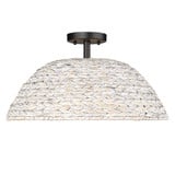 Rue 3 Light 18.75 Inch Wide Semi Flush Mount by Golden - 1081-SF
