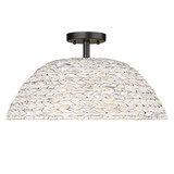 Rue 3 Light 18.75 Inch Wide Semi Flush Mount by Golden - 1081-SF