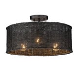 Erma 3 Light 16.38 Inch Wide Semi Flush Mount by Golden - 1084-SF