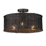 Erma 3 Light 16.38 Inch Wide Semi Flush Mount by Golden - 1084-SF