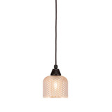 1 Light Cord Hung Mini Pendant 7.75 Inch Tall and 6 Inch Wide by Toltec - 22-775-6
