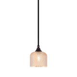 1 Light Dome Stem Hung Mini Pendant 7.5 Inch Tall and 6 Inch Wide by Toltec - 23-4613