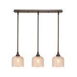 3 Light Dome Stem Hung Linear Pendalier 7.25 and 26 Inch Length by Toltec - 25-4613