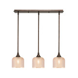 3 Light Dome Stem Hung Linear Pendalier 7.25 and 26 Inch Length by Toltec - 25-4613