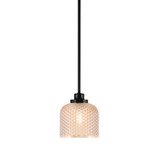 Odyssey 1 Light Dome Stem Hung Mini Pendant 6.75 and 6 Inch Wide by Toltec - 2601-4613