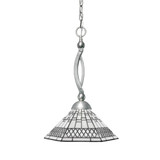 Bow 1 Light Chain Hung Pendant 21 Inch Tall and 16 Inch Wide by Toltec - 271-21-16