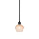 1 Light Cord Hung Pendant 7.5 Inch Tall and 6 Inch Wide by Toltec - 32-4623