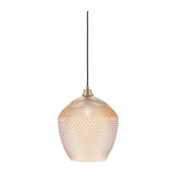 1 Light Cord Hung Pendant 15 Inch Tall and 12 Inch Wide by Toltec - 32-15-12