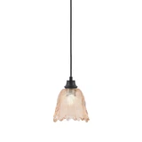 1 Light Cord Hung Pendant 8.75 Inch Tall and 7 Inch Wide by Toltec - 32-875-7