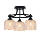 Paramount 3 Light Dome Semi Flush Mount 12.75 Inch X 14 Inch Wide by Toltec - 3417-4613