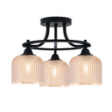 Paramount 3 Light Dome Semi Flush Mount 12.75 Inch X 14 Inch Wide by Toltec - 3417-4613