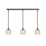 3 Light Dome Stem Hung Linear Pendalier 7.25 X 38.25 Inch Length by Toltec - 36-4613