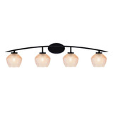 Kurve 4 Light Bath Bar 9.5 Inch Tall and 40 Inch Length by Toltec - 3724-4623
