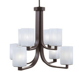 Apollo 8 Light Uplight Chandelier 22.75 Inch and 26.5 Inch Wide by Toltec - 578-8UC