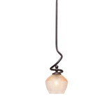 Capri 1 Light Stem Hung Mini Pendant 9.75 Inch and 16.5 Inch Wide by Toltec - 901-4623