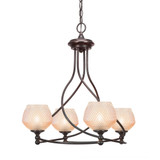 Capri 4 Light Uplight Chandelier 10 Inch Tall and 27.25 Inch Wide by Toltec - 904-4623