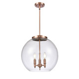 Athens 60W 3 LED Stem Hung Pendant 16.38 X 15.75 Inch Wide by Innovations - 221-3S-G12-16-LED