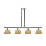 Woven Rattan 4 Light Island 9.25 Inch Tall and 48 Inch Wide by Innovations - 516-4I-RBD-8