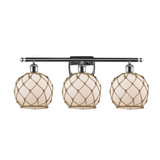 Farmhouse Rope 100W 3 LED Bath Vanity 11 and 28 Inch Wide by Innovations - 516-3W-G12-8R-LED