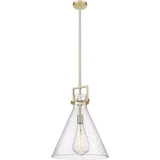 Newton Cone 1 Light Stem Hung Pendant 20.38 and 16 Inch Wide by Innovations - 411-1SL-G411-16