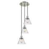 Cone 3 Light Cord Hung Multi Pendant 27.75 X 14.25 Inch Wide by Innovations - 113F-3P-G4