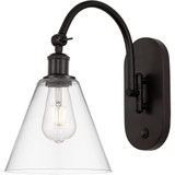 Berkshire Glass 100W 1 LED Adjustable Swing Arm Wall Sconce by Innovations - 518-1W-GBC-8-LED